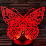 Pillangó 2 7 színű 3D led lámpa 