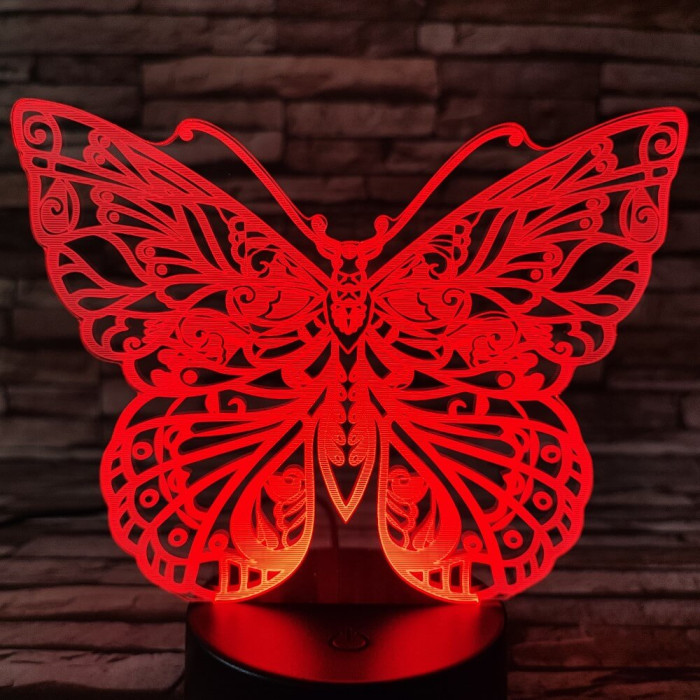 Pillangó 2 7 színű 3D led lámpa 