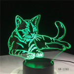 Fekvő Cica 3D led lámpa