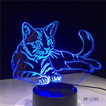 Fekvő Cica 3D led lámpa