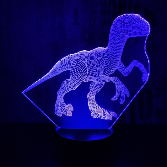 Velocitaptor 7 szinű 3 3D led lámpa