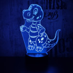 Kicsi dinó 7 színű 3D led lámpa