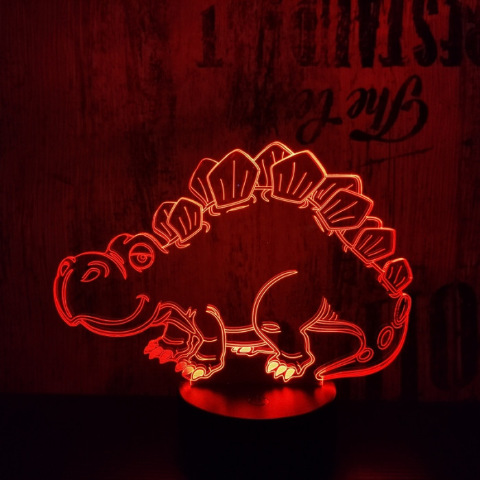 Stegosaurus 2 7 színű 3D led lámpa
