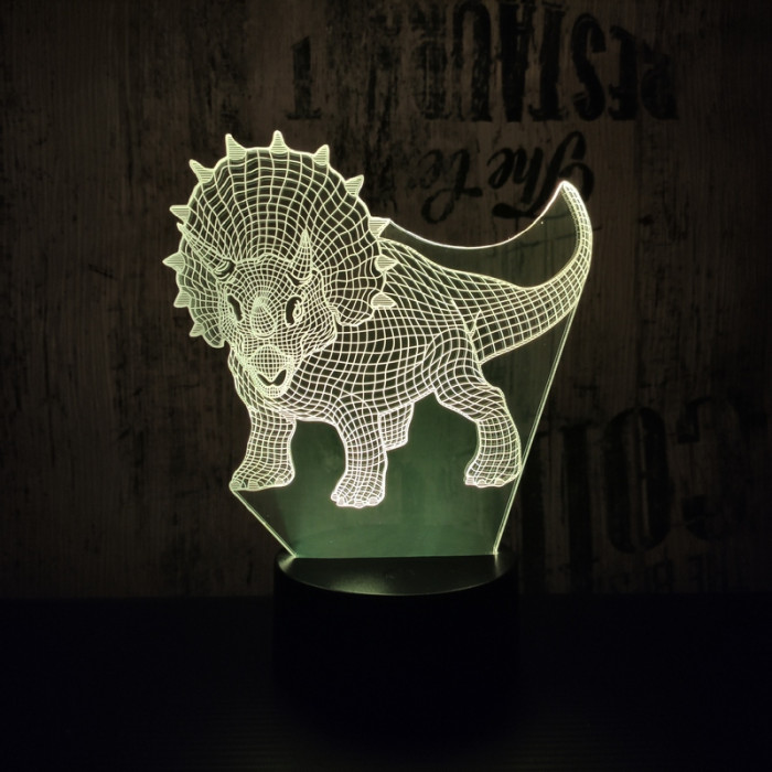 Triceratops 2 7 színű d lámpa