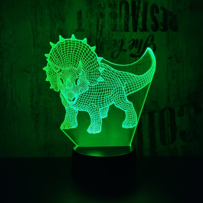 Triceratops 2 7 színű d lámpa