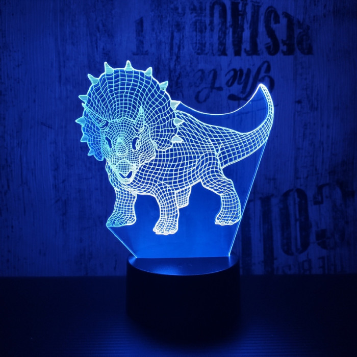 Triceratops 2 7 színű d lámpa