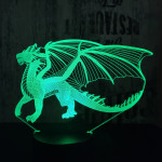 Sárkány 6 7 színű 3D led lámpa