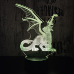 Sárkány 3 7 színű 3D led lámpa