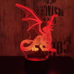Sárkány 3 7 színű 3D led lámpa
