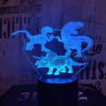 3 Dinó 7 színű 3D led lámpa