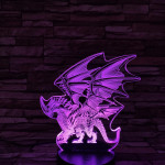 Sárkány 7 színű 3D led lámpa