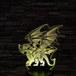 Sárkány 7 színű 3D led lámpa