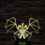 Háromfejű sárkány 7 színű 3D led lámpa