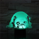 Fekvő Bulldog 7 színű 3D led lámpa