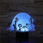 Fekvő Bulldog 7 színű 3D led lámpa