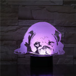 Fekvő Bulldog 7 színű 3D led lámpa