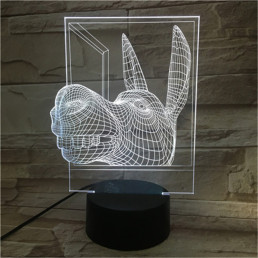 Szamár fej 7 színű 3D led lámpa