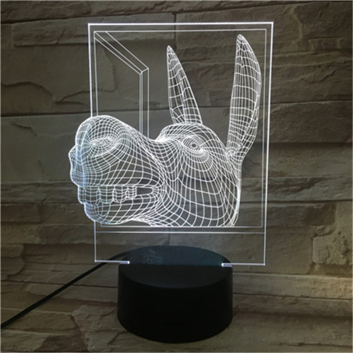 Szamár fej 7 színű 3D led lámpa