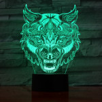 Farkas Fej 7 színű 3D led lámpa