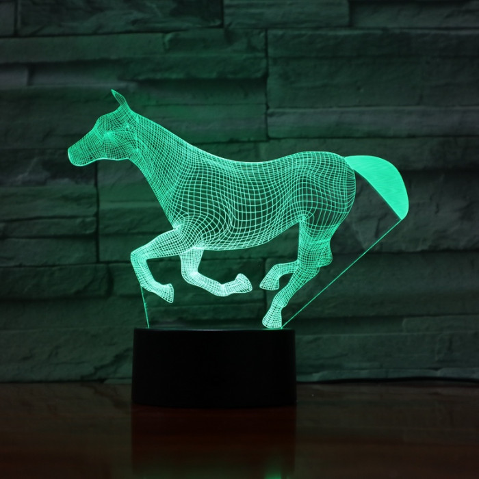 Ló 3D led lámpa