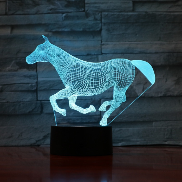 Ló 3D led lámpa