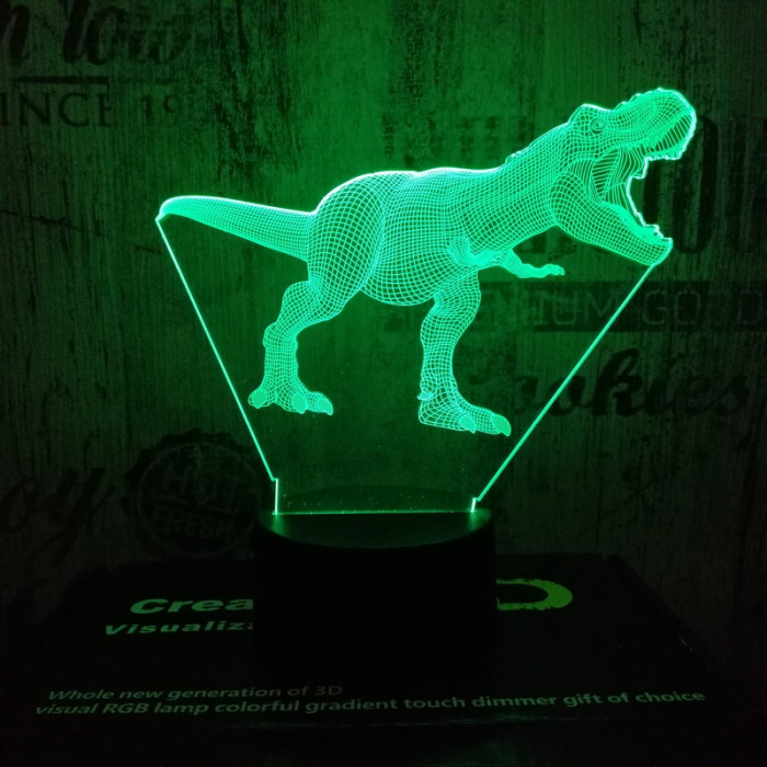 T-Rex 3 7 színű 3D led lámpa