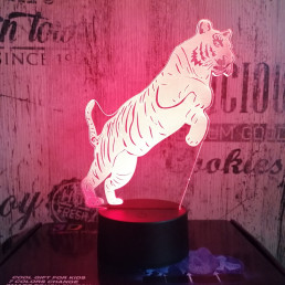 Ugró Tigris 7 színű 3D led lámpa