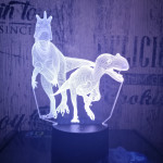 Két dinó raptor 7 színű 3D led lámpa