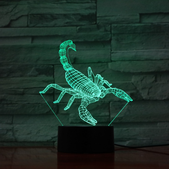 Skorpió 7 színű 3D led lámpa