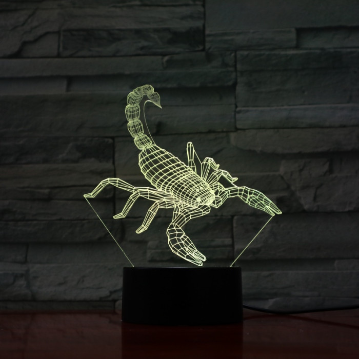 Skorpió 7 színű 3D led lámpa