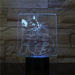 Cica bajszos 3D led lámpa