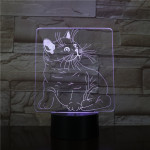 Cica bajszos 3D led lámpa
