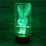 Nyuszi 3  7 színű  3D led lámpa