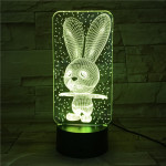 Nyuszi 3  7 színű  3D led lámpa