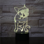 Buldog Napszemüvegben 7 színű 3D led lámpa