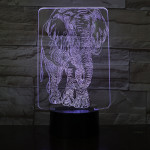 Elefánt 7 színű 3D led lámpa
