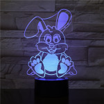 Nyuszi  7 színű 3D led lámpa