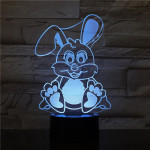 Nyuszi  7 színű 3D led lámpa