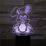 Nyuszi  7 színű 3D led lámpa