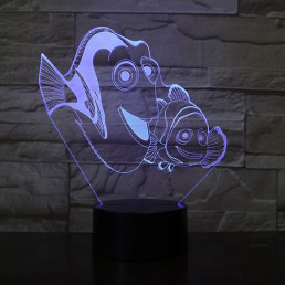 Bohóc Hal 7 színű 3D led lámpa