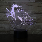 Bohóc Hal 7 színű 3D led lámpa