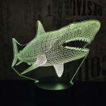 Cápa 2 7 színű 3D led lámpa