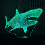 Cápa 2 7 színű 3D led lámpa