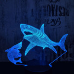 Cápák 7 színű 3D led lámpa