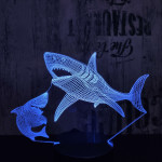 Cápák 7 színű 3D led lámpa