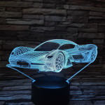 Sport Autó Formula  7 színű 3D led lámpa
