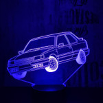 Autó  7 színű 3D led lámpa