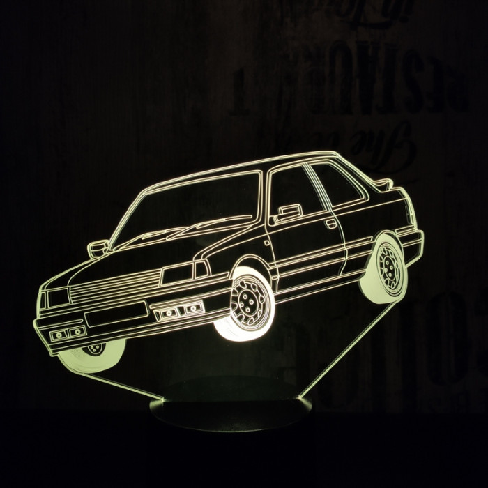 Autó  7 színű 3D led lámpa