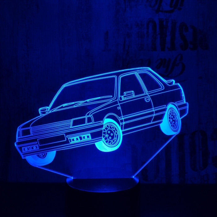 Autó  7 színű 3D led lámpa