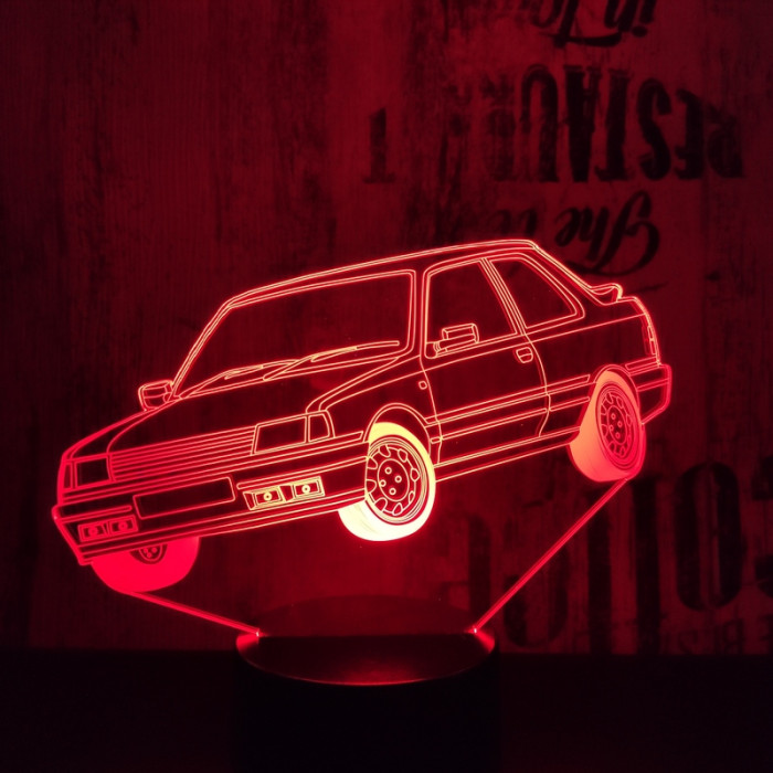 Autó  7 színű 3D led lámpa